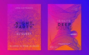 Neon Club broşürü. Elektro dans müziği. Trance parti DJ 'i. Elektronik