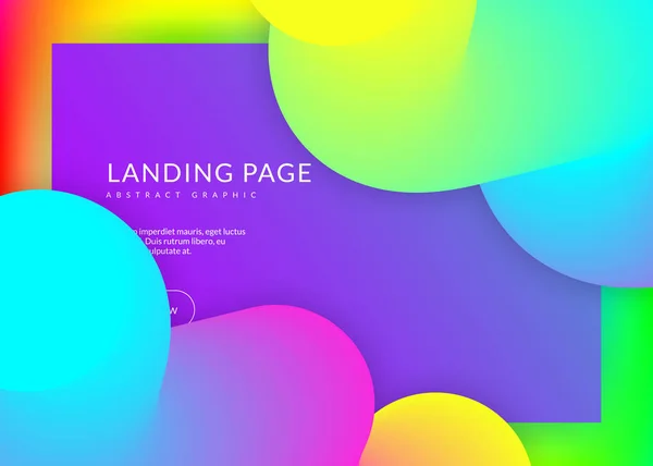 Landing page con elementos dinámicos líquidos y formas fluidas. — Archivo Imágenes Vectoriales