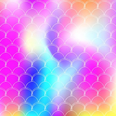 Gradyan denizkızı ile holografik ölçek arkaplanı.