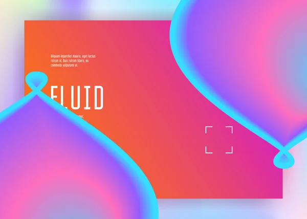 Fluide liquide avec des éléments et des formes dynamiques. Page de débarquement. — Image vectorielle