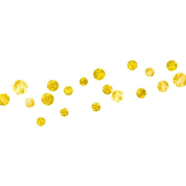 Zlaté třpytivé konfety s tečkami — Stockový vektor