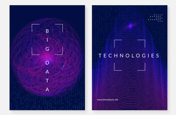 Na tle dużych ilości danych. Technologia dla wizualizacji, sztuczny — Wektor stockowy