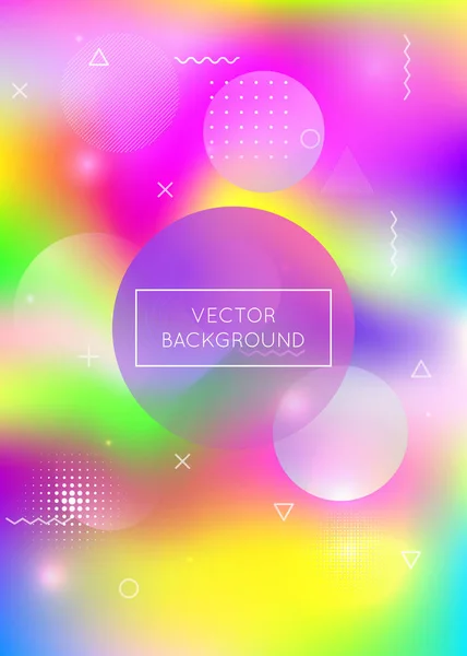 Holographic background with liquid shapes. Dynamic bauhaus gradi — Stock Vector