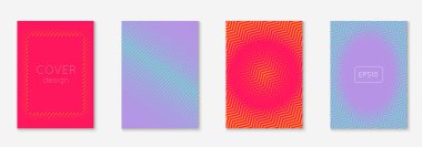 Broşürü en küçük moda kapağı olarak ayarla. Çizgi geometrik ögesi.