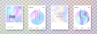 Holografik kapak seti. Soyut arkaplanlar.