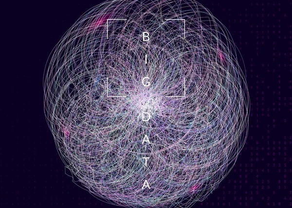 Fond Big Data. Technologie de visualisation, artificielle dans — Image vectorielle