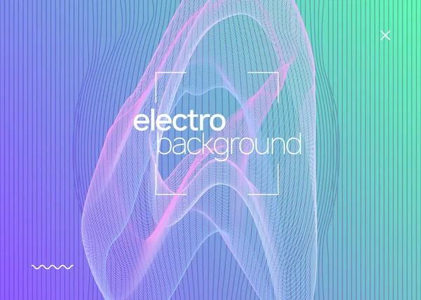 Neon sound flyer. Electro dance music. Electronic fest event. Cl