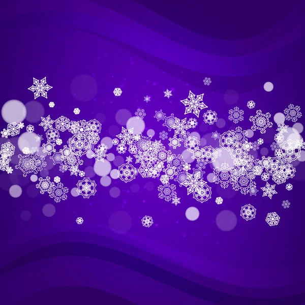 Christmas and New Year ultra violet snowflakes — Stock Vector