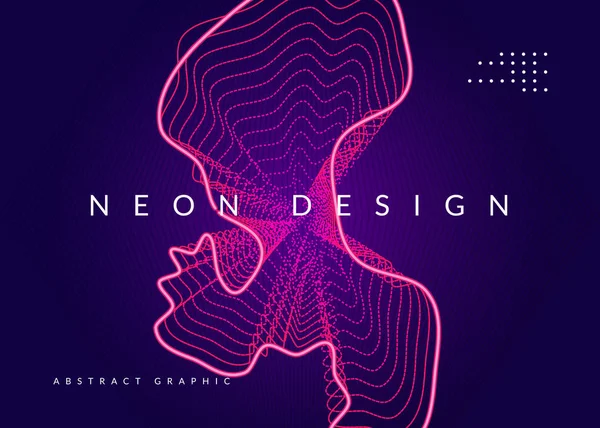 Neon DJ broşürü. Elektro dans müziği. Elektronik ses olayı. Kulüp