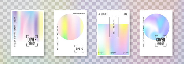 Holographic cover set. Abstract backgrounds.