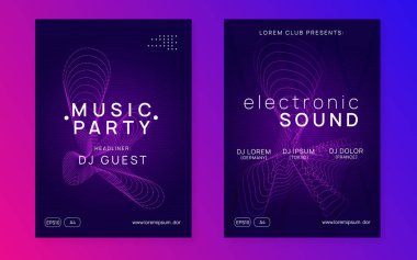 Neon Club broşürü. Elektro dans müziği. Trance parti DJ 'i. Elektronik ses festivali. Tekno olay posteri.