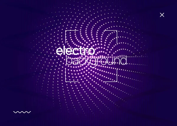 Volante de neón dj. Música electro-dance. Evento de sonido electrónico. Cartel del festival del club. Fiesta de Techno trance . — Vector de stock