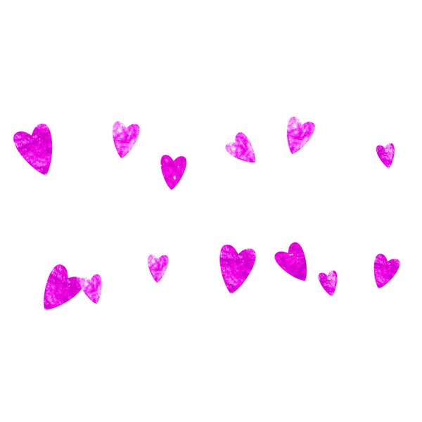 Ημέρα της μητέρας φόντο με ροζ λάμψη κομφετί. Μεμονωμένα σύμβολα καρδιάς σε ροζ χρώμα. — Διανυσματικό Αρχείο