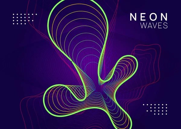 Neonowa elektroniczna ulotka. Muzyka electro dance. Techno fest ev — Wektor stockowy