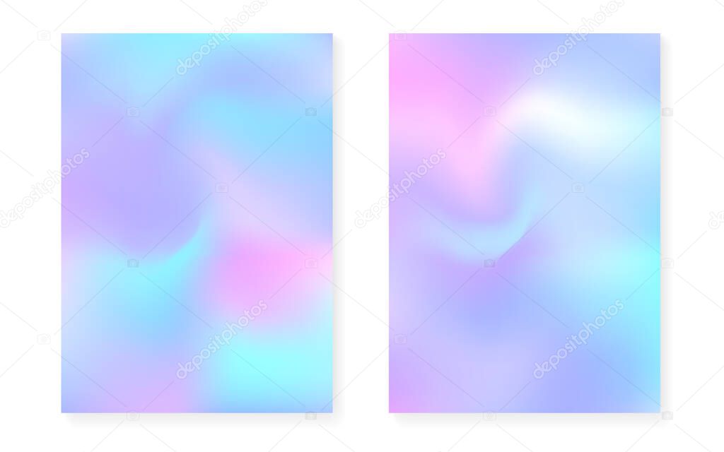 Pearlescent background with holographic gradient. Hologram cover