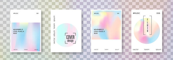 Holographic cover set. Abstract backgrounds.