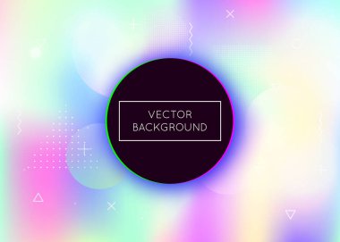 Sıvı şekilli Bauhaus arkaplanı. Gradyan memphis elementleriyle dinamik holografik sıvı.