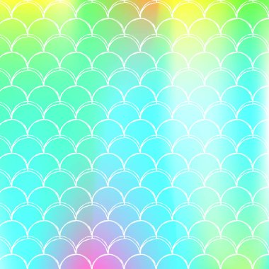 Gradyan denizkızı ile holografik ölçek arkaplanı.