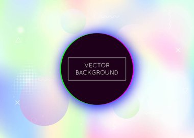 Sıvı şekilli Memphis gradyanı. Bauhaus elementleriyle dinamik holografik sıvı.