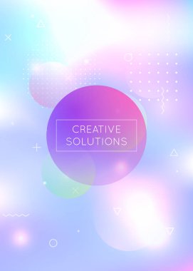 Sıvı şekilli Memphis gradyanı. Bauhaus elementleriyle dinamik holografik sıvı.