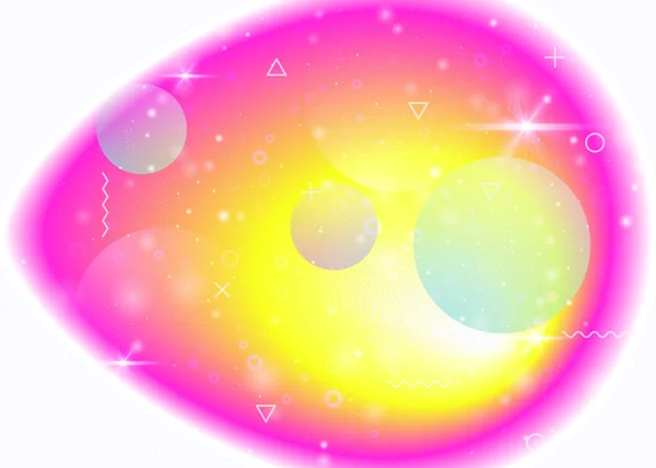 Fondo holográfico con vibrantes gradientes de arco iris. Fluido dinámico. Holograma del cosmos. — Archivo Imágenes Vectoriales