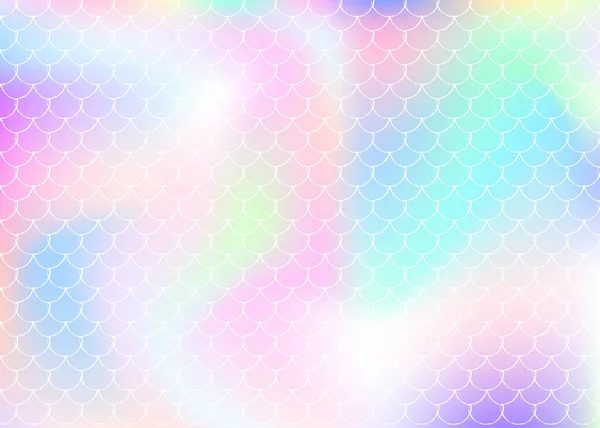 Gradient mermaid background with holographic scales. — Stock Vector