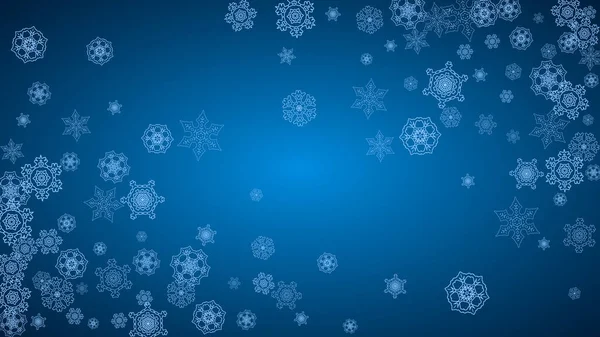 クリスマスと新年の雪の結晶 — ストックベクタ