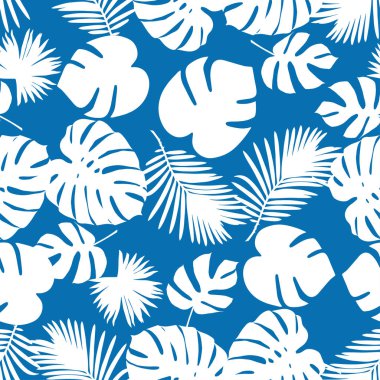 Sorunsuz vektör arka plan dekoratif yaprakları ile. Doku palmiye yaprakları. Tekstil rapport.