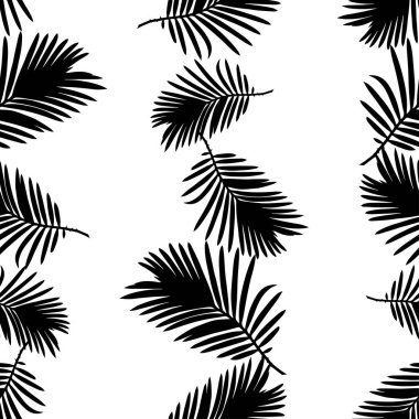 Sorunsuz vektör arka plan dekoratif yaprakları ile. Doku palmiye yaprakları. Tekstil rapport.