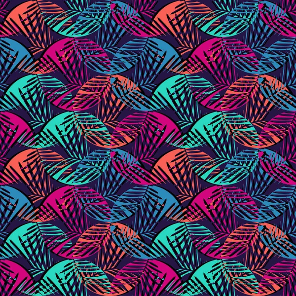 Polka Dot Seamless Pattern Полутоник Текстура Пальмовых Листьев Текстильное Взаимопонимание — стоковый вектор
