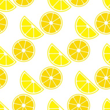 Limon ile Seamless modeli. Beyaz zemin üzerine limon. Sevimli çizgi. Yaz bahçesi. Limon reçel. Vektör çizim. Tekstil rapport.