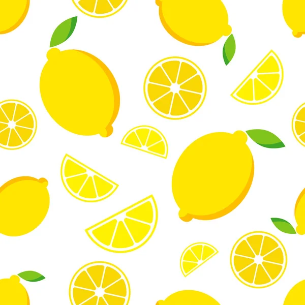 Limon ile Seamless modeli. Beyaz zemin üzerine limon. Sevimli çizgi. Yaz bahçesi. Limon reçel. Vektör çizim. Tekstil rapport.