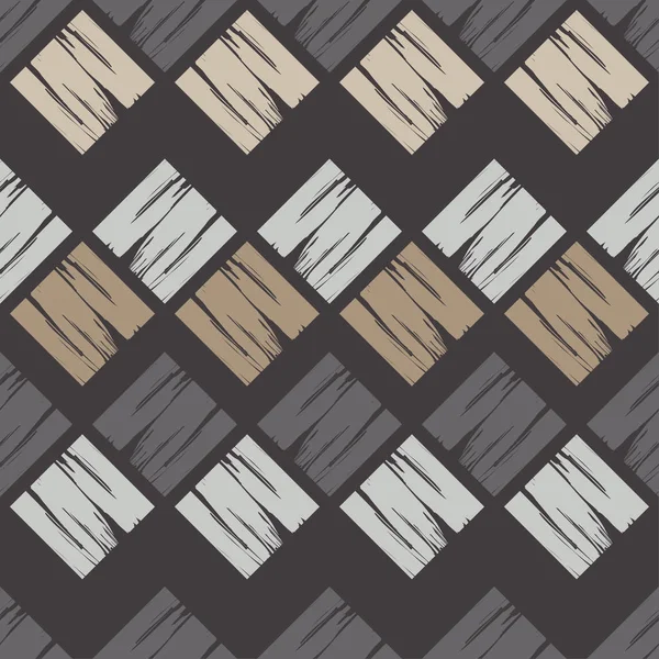 Padrão Geométrico Abstrato Sem Costura Textura Losango Escova Chocar Mãos — Vetor de Stock