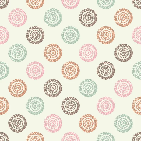 Polka Dot Seamless Pattern Ручной Штрих Ручка Геометрический Фон Скриббл — стоковый вектор