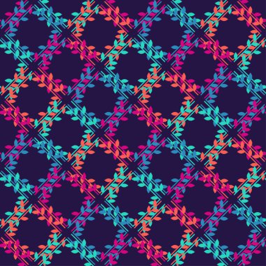 Dekoratif yaprakları ile sorunsuz arka plan. Çalışmaları. Kuluçkalık ver. Doku karalamak. Tekstil rapport.