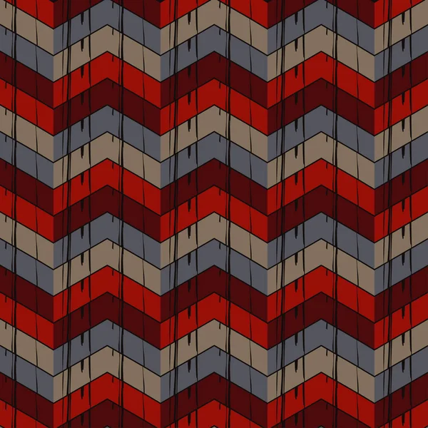 Naadloze Abstracte Geometrische Patroon Textuur Van Zigzag Lijnvoering Hand Broedeieren — Stockvector