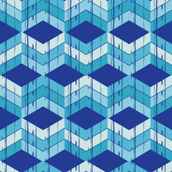 Modèle Géométrique Abstrait Sans Couture Texture Zigzag Brushwork Éclosion Des — Image vectorielle
