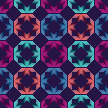 Dikişsiz soyut geometrik desen. Şeritler ve edikula doku. Tekstil rapport.