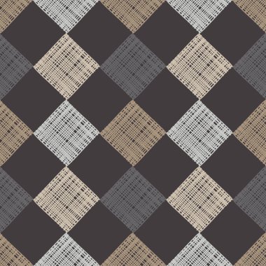Dikişsiz soyut geometrik desen. Kahverengi zemin ahşap dokulu. Doku patchwork. Tekstil rapport.