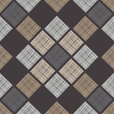 Dikişsiz soyut geometrik desen. Kahverengi zemin ahşap dokulu. Doku patchwork. Tekstil rapport.