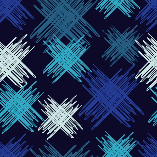 Nahtlose Abstrakte Geometrische Muster Textur Mit Kreuzen Kritzeltextur Pinselei Textilbeziehung — Stockvektor