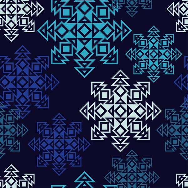 Fondo Vector Sin Costuras Con Copos Nieve Decorativos Patrón Invierno — Vector de stock