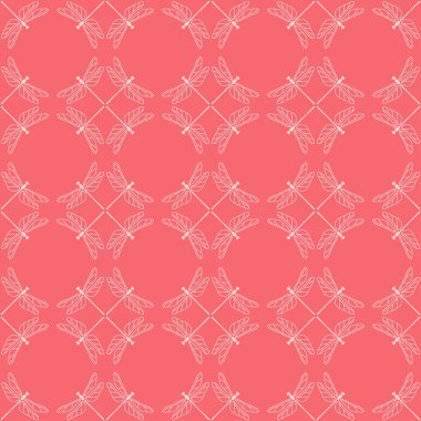 Sorunsuz vektör arka plan dekoratif Yusufçuk ile. Yaz günü. Tekstil rapport.