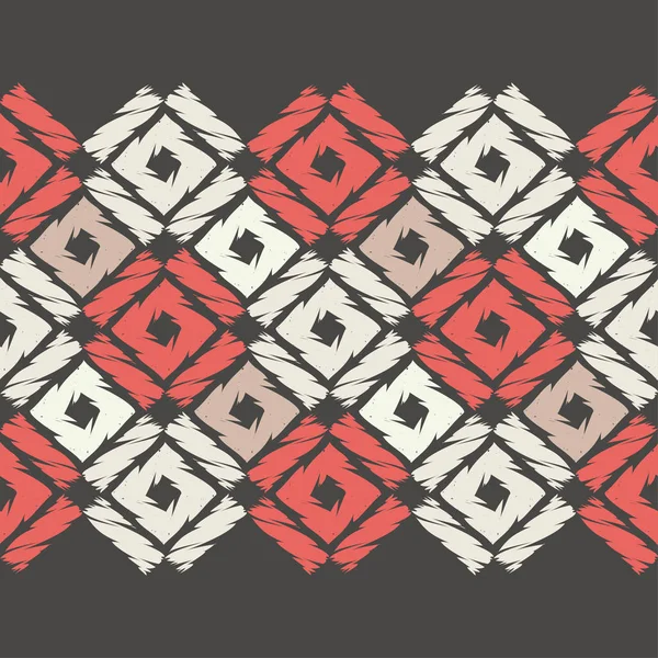 无缝抽象几何图案 马赛克纹理 手工孵化 纺织品融洽 — 图库矢量图片