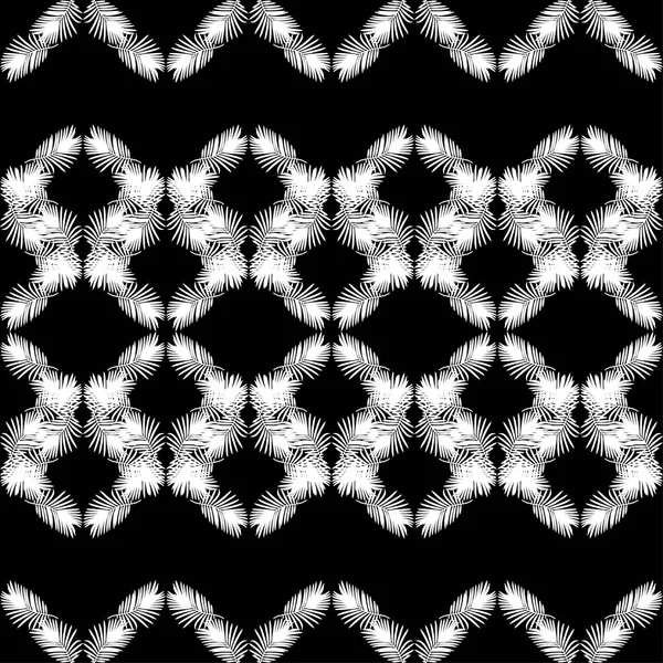 Varratmentes Háttérben Dekoratív Levelei Rhombus Textúra Textúra Pálma Levelek Textil — Stock Vector