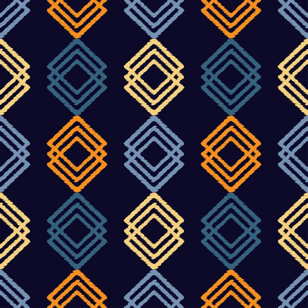 自由奔放に生きる民族のシームレスなパターン 伝統的な飾り 幾何学的な背景 部族のパターン 民俗モチーフ 繊維関係 — ストックベクタ