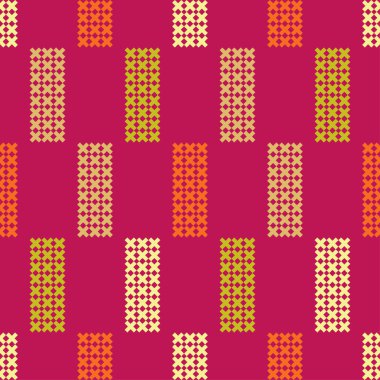 Dikişsiz soyut geometrik desen. Mozaik doku. Kanaviçe işi. Tekstil rapport.