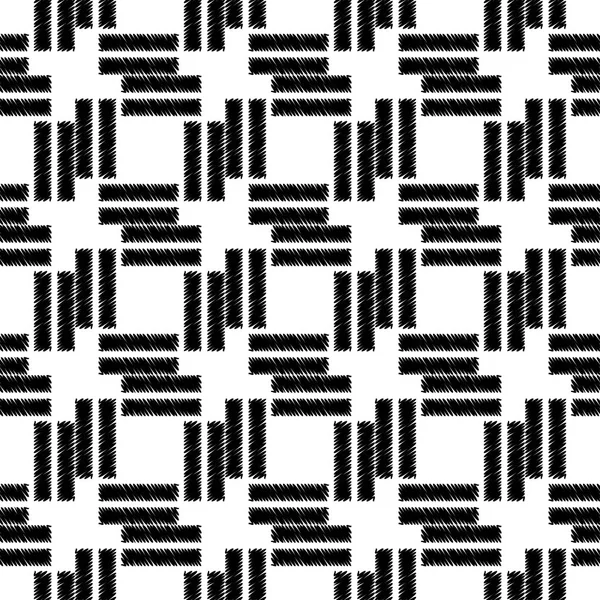 Sömlös Abstrakta Geometriska Mönster Mosaic Konsistens Penseldrag Hand Kläckning Klotter — Stock vektor