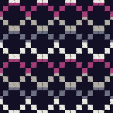 Dikişsiz soyut geometrik desen. Piksel deseni. Mozaik doku. Çalışmaları. Kuluçkalık ver. Doku karalamak. Tekstil rapport.