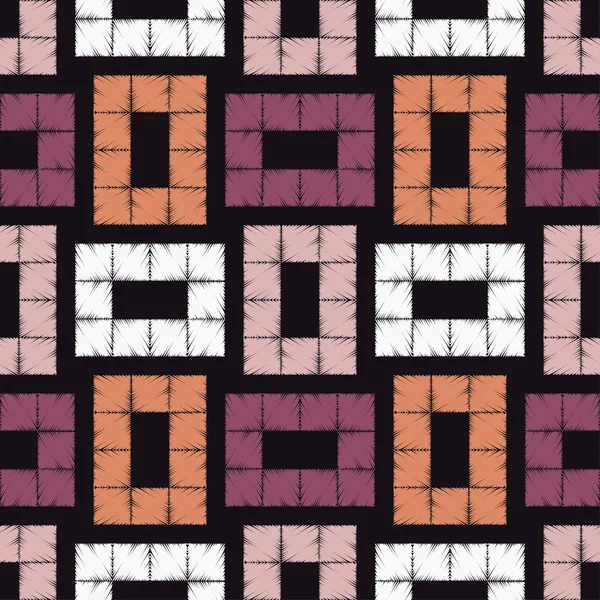 Patrón Geométrico Abstracto Sin Costuras Patrón Píxeles Textura Mosaica Pinceladas — Vector de stock